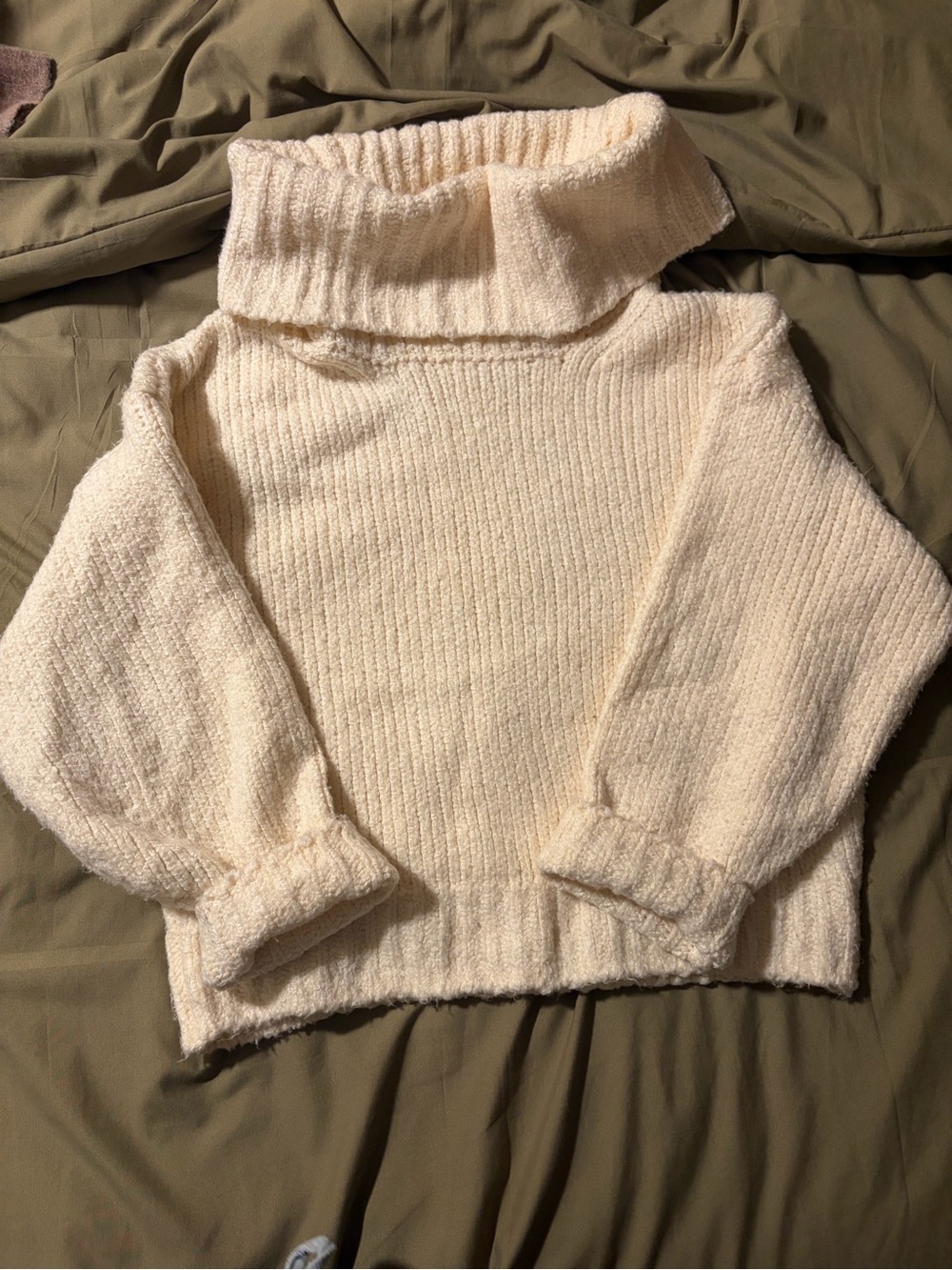 Pilcro Anthropologie Cozy Women's Cream Turtleneck Oversized Sweater